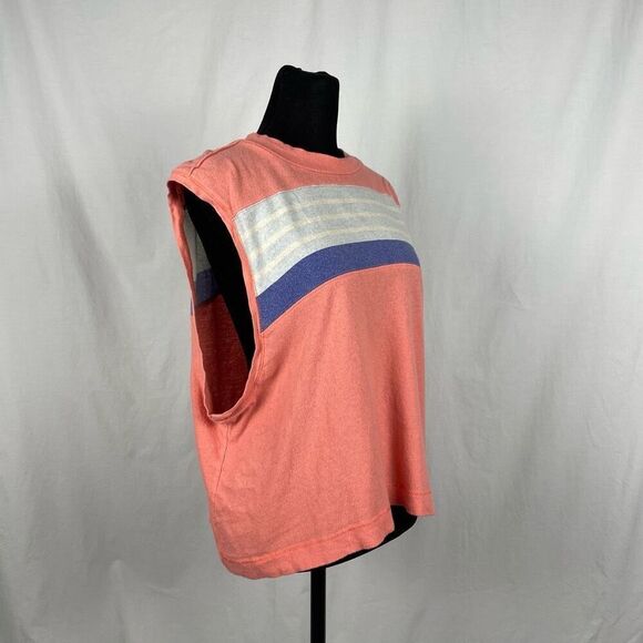 We the Free FP Peach Stripe Muscle Tank - Women’s L - Picture 3 of 7